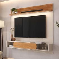 Painel Para TV 65 Polegadas Com LED 160cm Denver Lukaliam Off White/Jequitiba Painel Para TV 65 Polegadas Com LED 160cm Denver Lukaliam Off White/Jequitiba