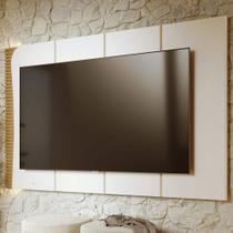 Painel Para TV 65 Polegadas Com LED Ripado 216cm Salerno C04 Off White Matte Freijó - Lyam Decor Painel Para TV 65 Polegadas Com LED Ripado 216cm Salerno C04 Off White Matte Freijó - Lyam Decor