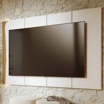 Painel Para TV 65 Polegadas Com LED Ripado 216cm Salerno C04 Off White Matte Freijó - Lyam Decor Painel Para TV 65 Polegadas Com LED Ripado 216cm Salerno C04 Off White Matte Freijó - Lyam Decor