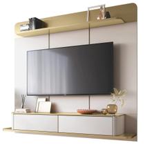 Painel Para Tv 70 Pol Bancada Suspensa Cheri B01 Off White Champagne - Lyam Decor