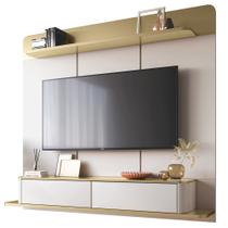 Painel Para TV 70 Pol Bancada Suspensa Cheri B01 Off White Champagne - Lyam Decor