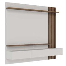 Painel Para TV 70 Pol com Bancada Suspensa 180cm Will C04 Amêndoa Off White Matte - Lyam Decor Painel Para TV 70 Pol com Bancada Suspensa 180cm Will C04 Amêndoa Off White Matte - Lyam Decor