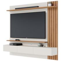Painel Para TV 70 Pol com Bancada Suspensa 180cm Will C04 Off White Matte Freijó - Lyam Decor Painel Para TV 70 Pol com Bancada Suspensa 180cm Will C04 Off White Matte Freijó - Lyam Decor