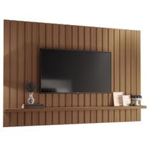 Painel Para TV 70 Pol Ripado 200cm Conect B01 Castanho - Lyam Decor
