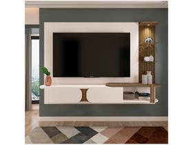 Painel para TV 72 polegadas Ripado com Led e Prateleiras de Vidro Toronto