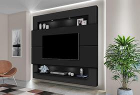Painel para TV 75" com Nicho e Prateleira Riviera 217 Preto - Luapa