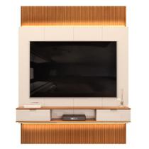 Painel Para TV 75 Pol Canelado Extensível Piso ao Teto D04 Off White/Freijo - Mpozenato