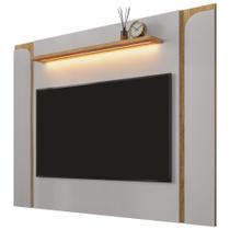 Painel Para TV 75 Pol Com LED 180cm Maresca B02 Off White Cinamomo - Lyam Decor