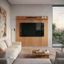 Painel Para TV 75 Polegadas 186x180cm Frisado Atlas Lukaliam Jequitiba Painel Para TV 75 Polegadas 186x180cm Frisado Atlas Lukaliam Jequitiba