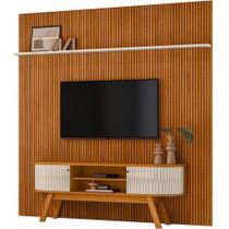 Painel Para Tv 75 Polegadas Composição Bancada Lugana Cinamomo/off White