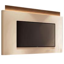 Painel Para Tv 85 Pol Orgânico Com Led 208cm Aslan B01 Off White Castanho - Lyam Decor Painel Para Tv 85 Pol Orgânico Com Led 208cm Aslan B01 Off White Castanho - Lyam Decor