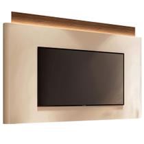 Painel Para TV 85 Pol Orgânico Com LED 208cm Aslan B01 Off White Castanho - Lyam Decor Painel Para TV 85 Pol Orgânico Com LED 208cm Aslan B01 Off White Castanho - Lyam Decor