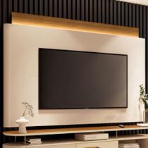 Painel Para TV 85 Pol Orgânico Com LED 208cm Aslan B01 Off White Cinamomo - Lyam Decor Painel Para TV 85 Pol Orgânico Com LED 208cm Aslan B01 Off White Cinamomo - Lyam Decor