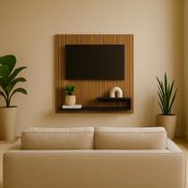 Painel Para Tv Até 32 Polegadas Com Prateleira Liso e Ripado Painel Para Tv Até 32 Polegadas Com Prateleira Liso e Ripado
