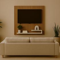 Painel Para Tv Até 32 Polegadas Com Prateleira Liso e Ripado