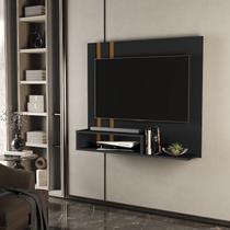 Painel Para TV Até 32 Polegadas Pompéia Com Prateleira E Nicho Sala Preto/Cedro Painel Para TV Até 32 Polegadas Pompéia Com Prateleira E Nicho Sala Preto/Cedro