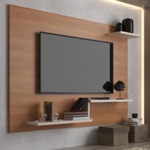 Painel para TV até 42 Polegadas 110cmx90cm Prateleira Denver Marrom Freijó/Off White