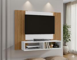 Painel para TV até 42 Polegadas 120cmx90cm 2 Nichos Navi Branco/Ripado Painel para TV até 42 Polegadas 120cmx90cm 2 Nichos Navi Branco/Ripado