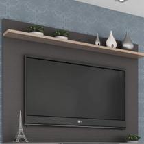 Painel para TV até 42 Polegadas 135cmx120cm 1 Prateleira Benevello Cinza Grafite Painel para TV até 42 Polegadas 135cmx120cm 1 Prateleira Benevello Cinza Grafite