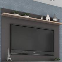 Painel para TV até 42 Polegadas 135cmx120cm 1 Prateleira Benevello Cinza Grafite Painel para TV até 42 Polegadas 135cmx120cm 1 Prateleira Benevello Cinza Grafite