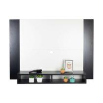 Painel para TV até 42 polegadas com 2 nichos Branco/Preto Houston 120cm