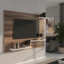 Painel para TV até 43 Polegadas 3 Prateleiras J Carvalho Denver 110cm Nogueira e Off White