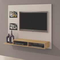 Painel para TV até 46 Polegadas MDF 145cmx120cm 2 Prateleiras Hades Bege Off White/Cinamomo