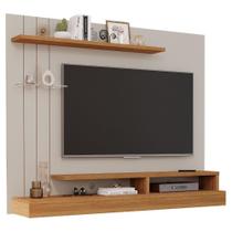 Painel para Tv até 50" 3 Prateleiras e 2 Nichos Valencia Plus Permobili Off White/Nature