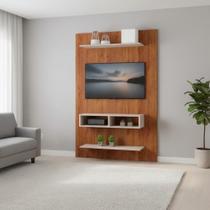 Painel Para Tv Até 50 Polegadas Com Nicho E Prateleiras - Mel-Off White