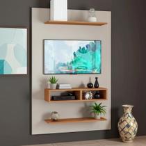 Painel Para Tv Até 50 Polegadas Com Nicho E Prateleiras - Off White-Mel Painel Para Tv Até 50 Polegadas Com Nicho E Prateleiras - Off White-Mel