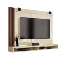 Painel Para TV até 50 Polegadas Dijon Ripado c/ Prateleira Off White / Naturale Painel Para TV até 50 Polegadas Dijon Ripado c/ Prateleira Off White / Naturale