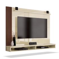 Painel Para Tv Até 50 Polegadas Dijon Ripado C/ Prateleira Off White / Nature Painel Para Tv Até 50 Polegadas Dijon Ripado C/ Prateleira Off White / Nature