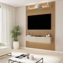 Painel para Tv até 50 Polegadas Frisado em MDF com Led Duplo 134,4cm Curitiba