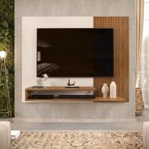 Painel para TV Ate 50 Polegadas Ripado 2 Prateleiras Nando Freijó Off White DJ Móveis