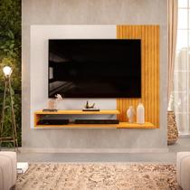 Painel para TV até 50 Polegadas Ripado com Nichos Dj Móveis Nando Cedro Bali Painel para TV até 50 Polegadas Ripado com Nichos Dj Móveis Nando Cedro Bali