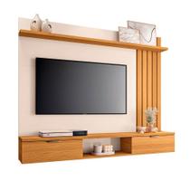 Painel para TV até 55" com 2 Portas 1 Prateleira com Detalhe Ripado na Lateral Lets