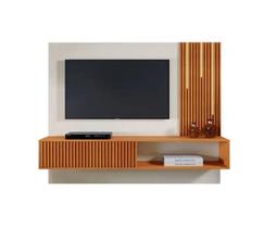 Painel para Tv até 55" Málaga com Led 1 Porta Naturalle/Off White