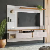 Painel para TV até 55 Off White com Damasco Intense - Lukaliam Móveis