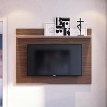 Painel para TV até 55 Polegadas 135cmx99,6cm 1 Prateleira Maia Marrom Nogueira Real/Off White