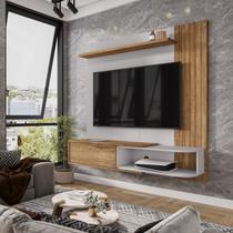 Painel para TV até 55 Polegadas 137,6cmx136cm Paraty Marrom Cinamomo/Off-White Painel para TV até 55 Polegadas 137,6cmx136cm Paraty Marrom Cinamomo/Off-White