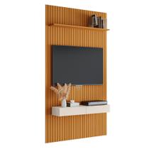 Painel para TV até 55 Polegadas 1,39x2,40m Ripado com Nicho Arbo Cedro/Off White EDN Painel para TV até 55 Polegadas 1,39x2,40m Ripado com Nicho Arbo Cedro/Off White EDN