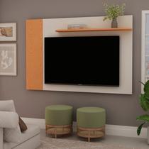 Painel para TV até 55 Polegadas 140cmx90cm 1 Prateleira Bege Cinamomo/Off White Painel para TV até 55 Polegadas 140cmx90cm 1 Prateleira Bege Cinamomo/Off White