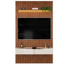 Painel Para Tv Até 55 Polegadas 1,43m Ripado Autêntico Com Led Montreal Com Nicho Efraín Painel Para Tv Até 55 Polegadas 1,43m Ripado Autêntico Com Led Montreal Com Nicho Efraín