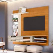 Painel para TV até 55 Polegadas 182cmx162cm 2 Portas Frizz Supreme Marrom Cumaru/Opala