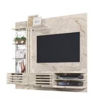 Painel Para TV até 55 Polegadas Bancada Suspensa 2 Portas Frizz Supreme Luminária de LED Cor Calacata Off White Madetec Painel Para TV até 55 Polegadas Bancada Suspensa 2 Portas Frizz Supreme Luminária de LED Cor Calacata Off White Madetec