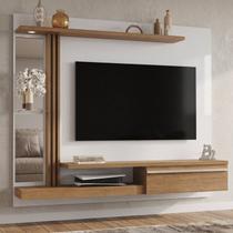 Painel para TV até 55 Polegadas com LED e Espelhos 136cmx160cm Denver Móveis Bechara Off White/Cinamomo Painel para TV até 55 Polegadas com LED e Espelhos 136cmx160cm Denver Móveis Bechara Off White/Cinamomo