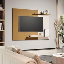 Painel Para TV Até 55 Polegadas Com prateleiras Duda Cor Nature / Off white - Comprar Moveis em Casa