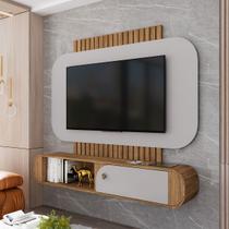 Painel para TV Até 55 Polegadas Jurerê 1 Porta Cinamomo/Off White - Móveis Bechara