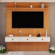 Painel para TV até 55 Polegadas Ripado MDF 250CMX184CM Royale Yescasa Naturale/Off White Painel para TV até 55 Polegadas Ripado MDF 250CMX184CM Royale Yescasa Naturale/Off White