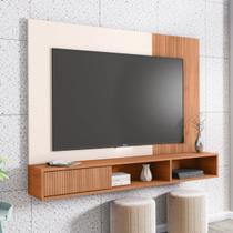 Painel para TV Até 55 Polegadas Ritmo 1 Porta Ripado 3d Freijó/Off White - Caemmun